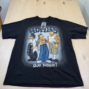 Homies Graphic T Shirt‎ Mens XL Black Que Pasa Chicano Art Tee